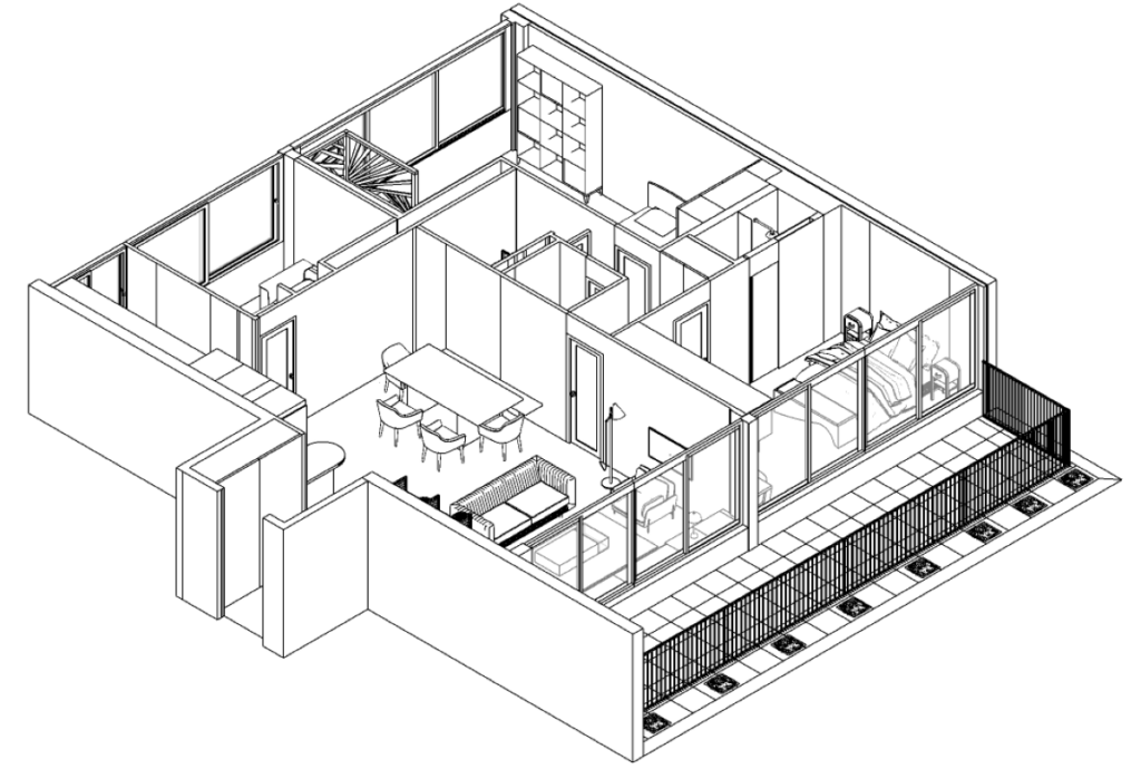 axonometrie appartement