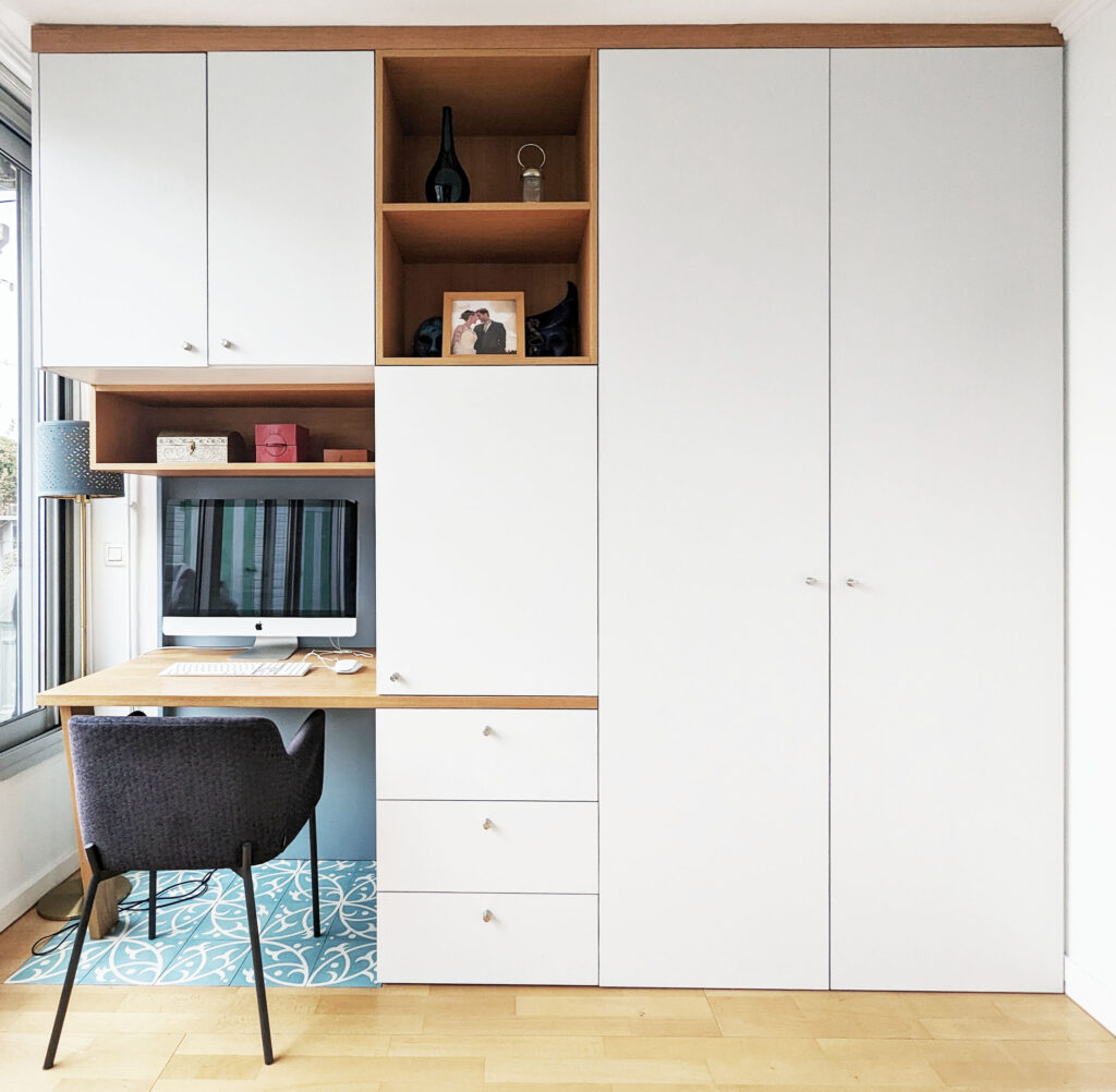 dressing et bureau sur mesure en chene et mdf